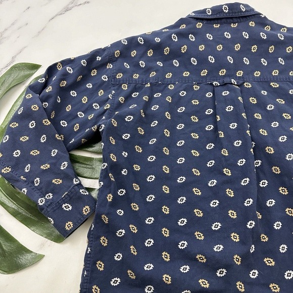 Barbara Blue Womens Vintage 90s Western Shirt Size S Navy White Southwest Fringe - Picture 10 of 11